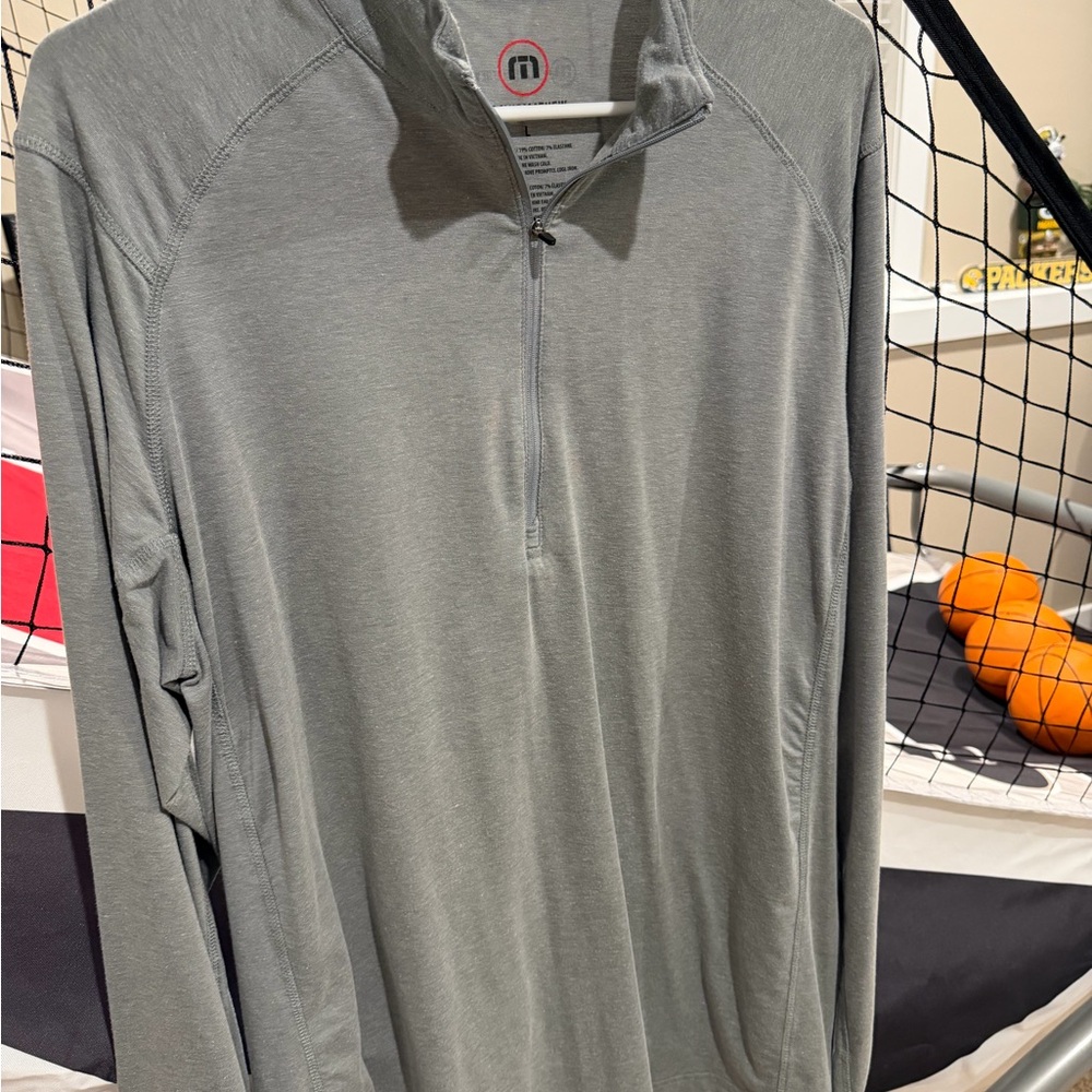 Travis Mathew Heather Gray Quarter-Zip Pullover
